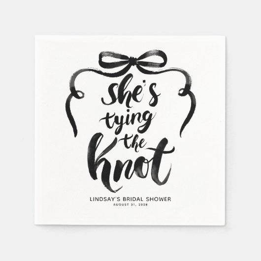 Black Bow - ihre Hochzeits- Brautparty Serviette (Vorderseite)