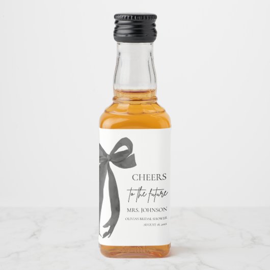 Black Bow jubelt für das zukünftige Brautparty Alkoholflaschenetikett (Vorderseite)