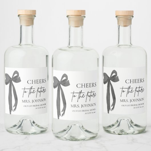 Black Bow jubelt für das zukünftige Brautparty Alkoholflaschenetikett (Flaschen)