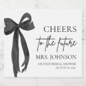 Black Bow jubelt für das zukünftige Brautparty Alkoholflaschenetikett (Einzelnes Label)