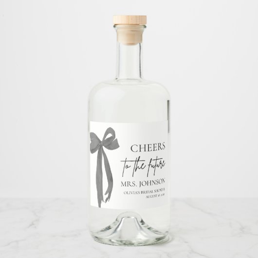 Black Bow jubelt für das zukünftige Brautparty Alkoholflaschenetikett (Vorderseite)