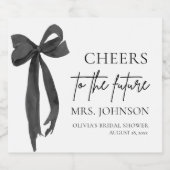 Black Bow jubelt für das zukünftige Brautparty Schaumweinetikett (Einzelnes Label)