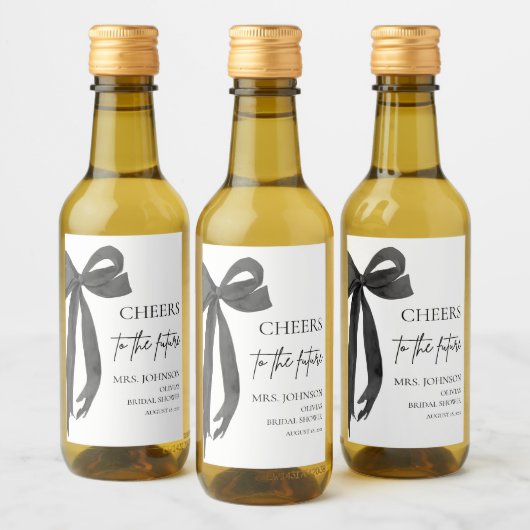 Black Bow jubelt für das zukünftige Brautparty Weinetikett (Flaschen)