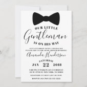 Black Bow Krawatte Gentleman Baby Shower Einladung (Vorderseite)