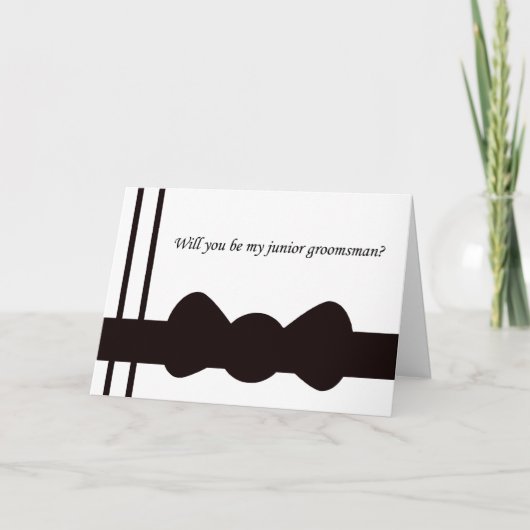 Black Bow Krawatte Junior Trauzeugen Karten (Vorderseite)