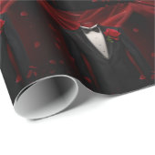 Black Bow Krawatte mit Rote Rose Tuxedo Geschenkpapier (Rolleneckpunkt)