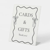 Black Bow Krawatte The Knot Brautparty Karten & Ge Sockelschild (Vorderseite)