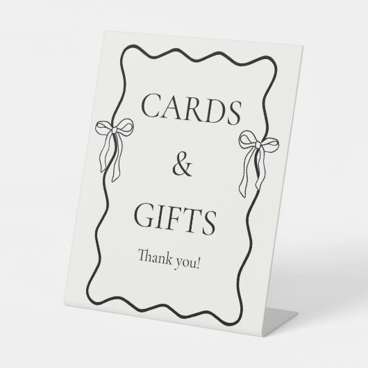 Black Bow Krawatte The Knot Brautparty Karten & Ge Sockelschild (Vorderseite)