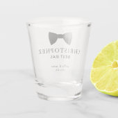 Black Bow Krawatte Trauzeuge Personalisiert Hochze Schnapsglas (Rückseite)