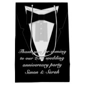 Black Bow Krawatte Tuxedo Mittlere Geschenktüte (Rückseite)