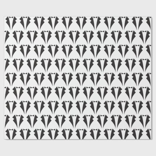 Black Bow Krawatte und Tuxedo Trauzeugen Wedding P Geschenkpapier (Flach)