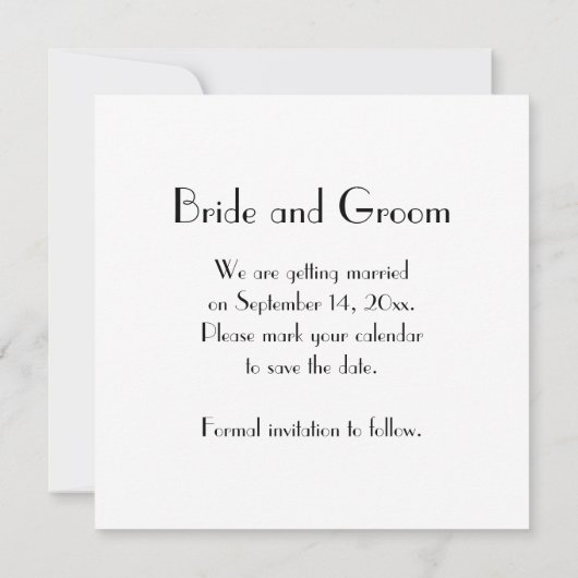 Black Bow Krawatte White Pearls Hochzeit Speichern Save The Date (Rückseite)