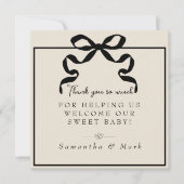 Black Bow Labor & Delivery NICU Hospital Dankeskarte (Vorderseite)