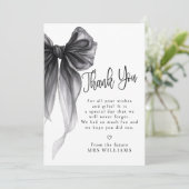 Black Bow macht den Knoten fest Dankeskarte (Stehend Vorderseite)
