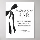 Black Bow Mimosa Bar Brautparty Signa Poster (Vorne)