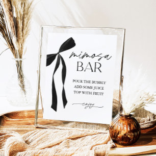 Black Bow Mimosa Bar Brautparty Signa Poster