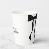 Black Bow Minimalist 1st Birthday Party Pappbecher (Links)