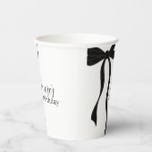 Black Bow Minimalist 1st Birthday Party Pappbecher (Rechts)