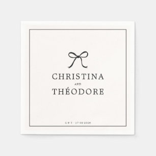 Black Bow Minimalistisch Elegante Wedding Napkins Serviette