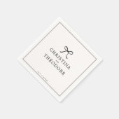 Black Bow Minimalistisch Elegante Wedding Napkins Serviette (Ecke)
