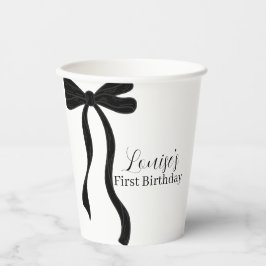 Black Bow Minimalistische 1. Geburtstagsfeier Pappbecher
