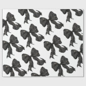 Black Bow mit Gold Glitzer Glamour Geschenkpapier (Flach)