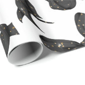 Black Bow mit Gold Glitzer Glamour Geschenkpapier (Rolleneckpunkt)