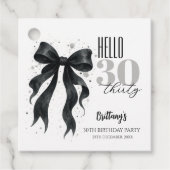Black Bow Modern 30. Geburtstag Geschenkanhänger (Vorderseite)