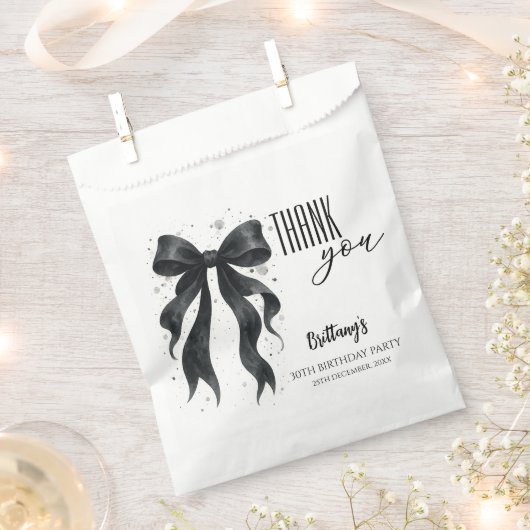 Black Bow Modern 30th Birthday Geschenktütchen (Ausgeschnitten)