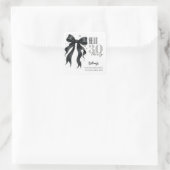 Black Bow Modern 30th Birthday  Quadratischer Aufkleber (Tasche)