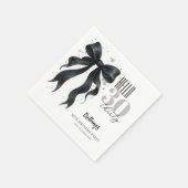Black Bow Modern 30th Birthday  Serviette (Ecke)