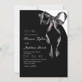  Black Bow Modern and Classic Wedding Einladung (Vorderseite)