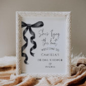 Black Bow Modern Brautparty Willkommen Poster