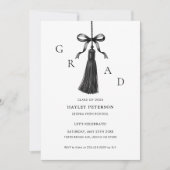 Black Bow Modern Class of 2026 Graduation  Ankündigung (Vorderseite)