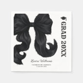 Black Bow Modern Graduation  Serviette (Vorderseite)