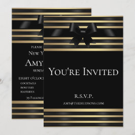 Black Bow Museum Gold Streifen formelle Einladung