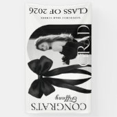 Black Bow Photo Graduation Banner (Vertikal)