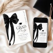 Black Bow Photo Graduation Invitation Einladung