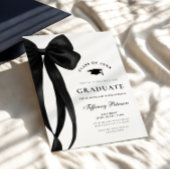 Black Bow Photo Graduation Invitation Einladung