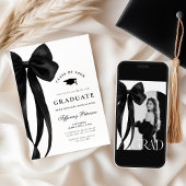 Black Bow Photo Graduation Invitation Einladung