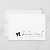 Black Bow Photo Graduation Thank You Dankeskarte (Vorderseite)