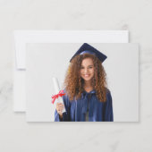 Black Bow Photo Graduation Thank You Dankeskarte (Rückseite)