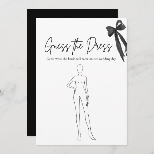 Black Bow rät das Dress Brautparty Game Einladung