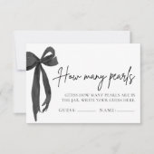 Black Bow rät, wie viele Pearls Brautparty Game Einladung (Vorderseite)