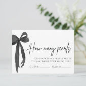 Black Bow rät, wie viele Pearls Brautparty Game Einladung (Stehend Vorderseite)