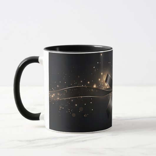 Black Bow & Ribbon Ceramic Mug Tasse (Links)