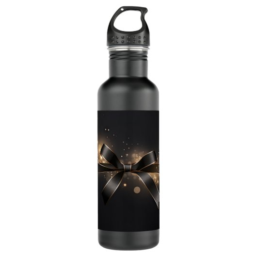 Black Bow & Ribbon Stainless Water Bottle Edelstahlflasche (Vorderseite)