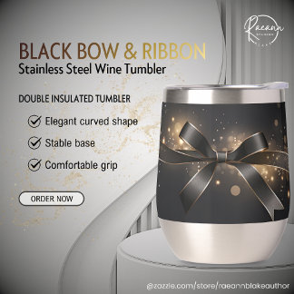 Black Bow & Ribbon Stainless Wine Tumbler