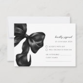 Black Bow RSVP Response Card Karte (Vorderseite)
