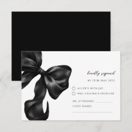 Black Bow RSVP Response Card Karte